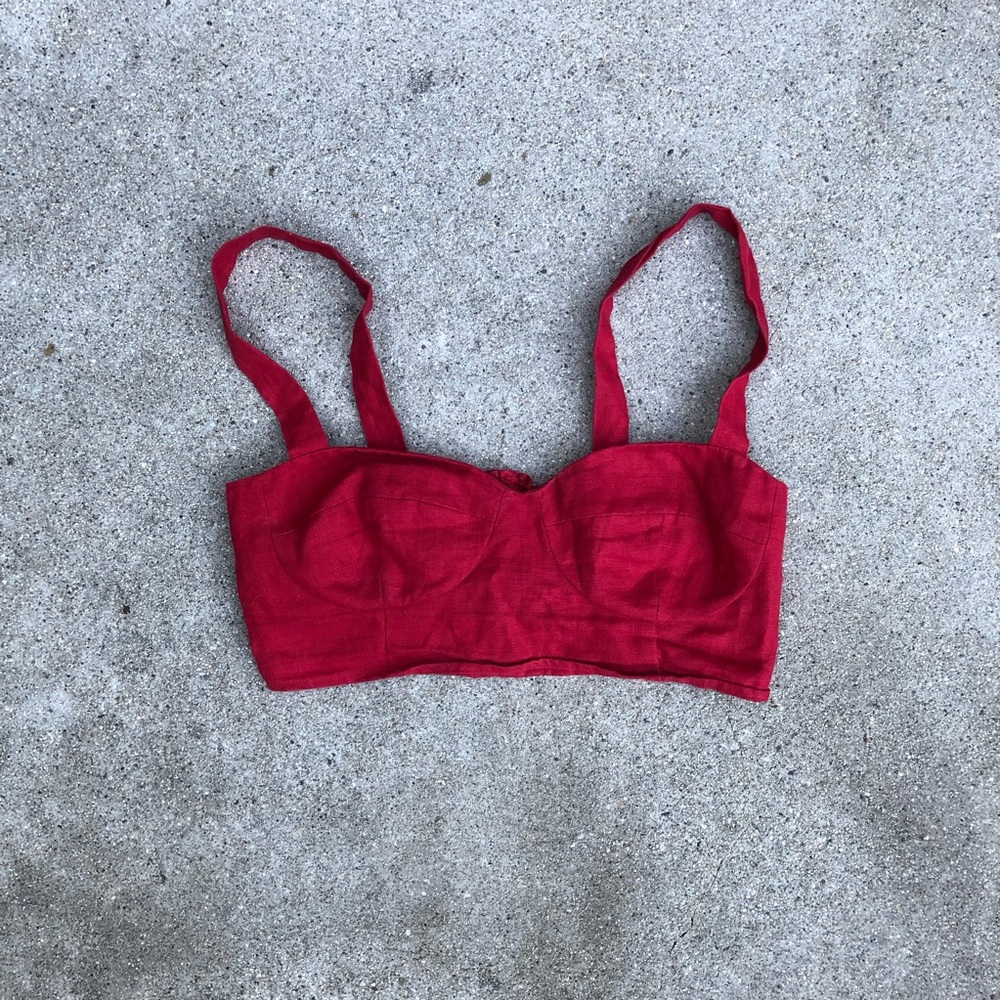 Reformation red crop top size 2
